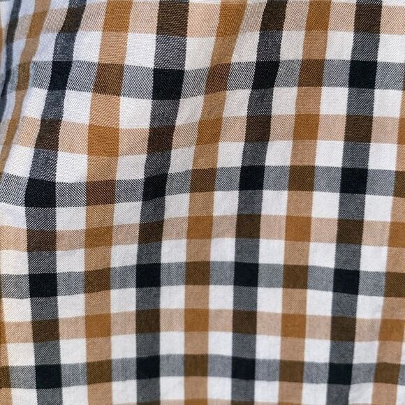 American Eagle Brown and Black Plaid Button Up Size Large - Picture 2 of 5